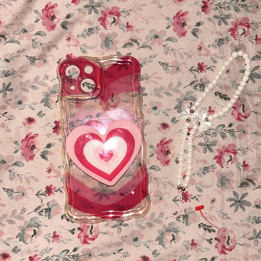 Pink heart phone case